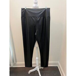 Buxom Curvy Black High Waisted Faux Leather Pants Size 2X NWT